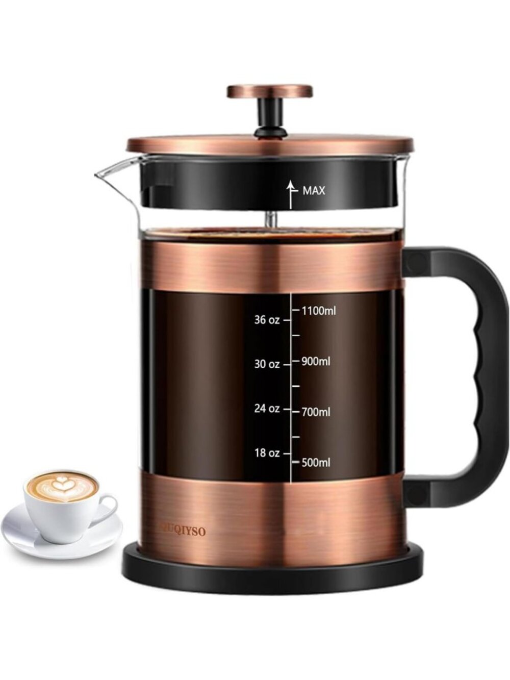 Large 51oz French Press Coffee Maker - Durable Thick Glass, Perfect Brew